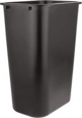 Rubbermaid - 41 Qt Black Rectangle Trash Can - Polyethylene, 19-7/8" High x 15-1/4" Long x 11" Wide - Benchmark Tooling