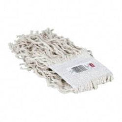 Rubbermaid - White Head Band, Small Cotton #16 Size Cut End Mop Head - 4 Ply, Clamp Jaw & Side Loading Connection, Use for General Purpose - Benchmark Tooling