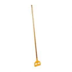 Rubbermaid - 60" Hardwood Quick Connect Mop Handle - 1 to 1-1/4" Wet Mop Head Band, Plastic Connector, Use with Wet Mops - Benchmark Tooling