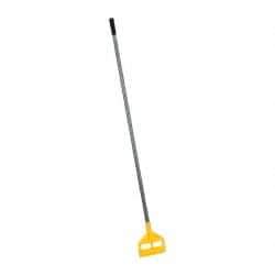 Rubbermaid - 60" Fiberglass Quick Connect Mop Handle - 1 to 1-1/4" Wet Mop Head Band, Plastic Connector, Use with Wet Mops - Benchmark Tooling