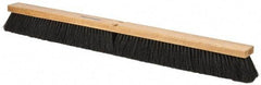 PRO-SOURCE - 36" General Purpose Polypropylene Push Broom - 3" Bristle Length, Wood Block, Threaded Handle Connection, Handle Sold Separately - Benchmark Tooling