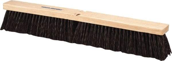 PRO-SOURCE - 24" Heavy Duty Polypropylene Push Broom - 3-1/4" Bristle Length, Wood Block, Threaded Handle Connection, Handle Sold Separately - Benchmark Tooling