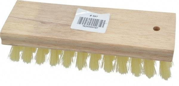 PRO-SOURCE - 1" Bristle Length, Polypropylene Scrub Brush - 7" OAL, Hardwood Block - Benchmark Tooling