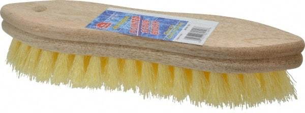 PRO-SOURCE - 1" Bristle Length, Polypropylene Scrub Brush - 9" OAL, Hardwood Block - Benchmark Tooling