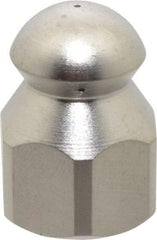 Value Collection - 4,200 psi Fixed, Stainless Steel, Sewer Pressure Washer Nozzle - 6mm Orifice Diam, 1/4" Thread, FPT, Polished - Benchmark Tooling