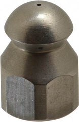 PRO-SOURCE - 4,200 psi Fixed, Stainless Steel, Sewer Pressure Washer Nozzle - 8mm Orifice Diam, 1/4" Thread, FPT, Polished - Benchmark Tooling