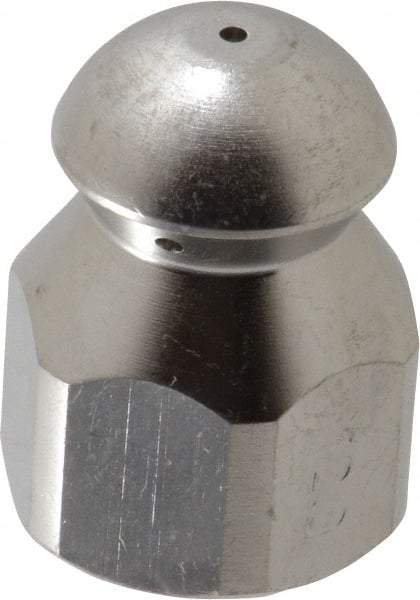 PRO-SOURCE - 4,200 psi Fixed, Stainless Steel, Sewer Pressure Washer Nozzle - 12mm Orifice Diam, 1/4" Thread, FPT, Polished - Benchmark Tooling