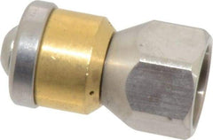 PRO-SOURCE - 3,000 psi Rotating, Stainless Steel, Sewer Pressure Washer Nozzle - 5.5mm Orifice Diam, 1/4" Thread, FPT, Polished - Benchmark Tooling