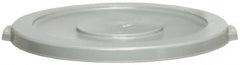 Continental - Round Lid for Use with 32 Gal Round Trash Cans - Gray, Polyethylene, For Huskee Trash Cans - Benchmark Tooling