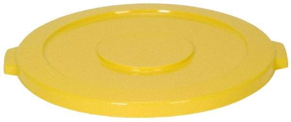 Continental - Round Lid for Use with 44 Gal Round Trash Cans - Yellow, Polyethylene, For Huskee Trash Cans - Benchmark Tooling