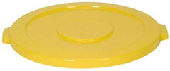 Continental - Round Lid for Use with 44 Gal Round Trash Cans - Yellow, Polyethylene, For Huskee Trash Cans - Benchmark Tooling