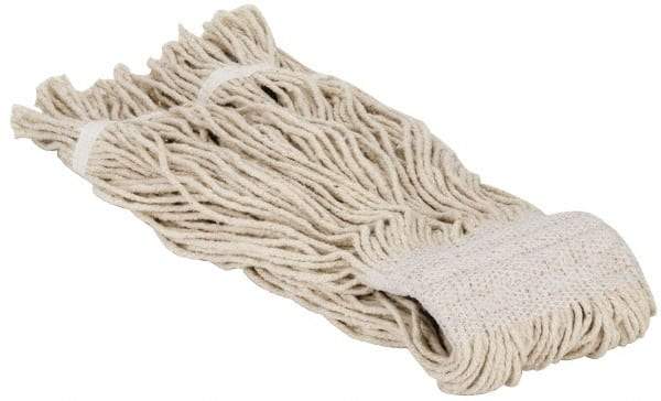 PRO-SOURCE - 5" White Head Band, X-Large Cotton Cut End Mop Head - 4 Ply, Clamp Jaw Connection, Use for General Purpose - Benchmark Tooling