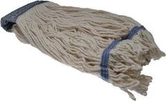 PRO-SOURCE - 5" White Head Band, Large Blended Fiber Large #24 Loop End Mop Head - 4 Ply, Clamp Jaw Connection, Use for General Purpose - Benchmark Tooling