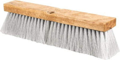 PRO-SOURCE - 14" General Purpose Polypropylene Push Broom - 3" Bristle Length, Wood Block, Threaded Handle Connection, Handle Sold Separately - Benchmark Tooling