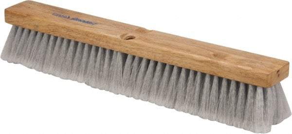 PRO-SOURCE - 18" General Purpose Polypropylene Push Broom - 3" Bristle Length, Wood Block, Threaded Handle Connection, Handle Sold Separately - Benchmark Tooling