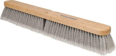 PRO-SOURCE - 24" General Purpose Polypropylene Push Broom - 3" Bristle Length, Wood Block, Threaded Handle Connection, Handle Sold Separately - Benchmark Tooling