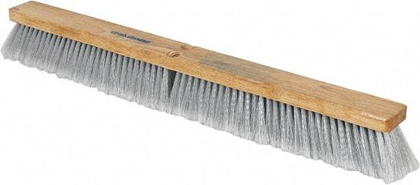 PRO-SOURCE - 30" General Purpose Polypropylene Push Broom - 3" Bristle Length, Wood Block, Threaded Handle Connection, Handle Sold Separately - Benchmark Tooling