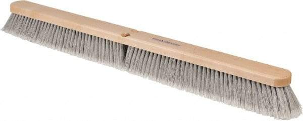 PRO-SOURCE - 36" General Purpose Polypropylene Push Broom - 3" Bristle Length, Wood Block, Threaded Handle Connection, Handle Sold Separately - Benchmark Tooling