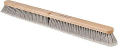 PRO-SOURCE - 36" General Purpose Polypropylene Push Broom - 3" Bristle Length, Wood Block, Threaded Handle Connection, Handle Sold Separately - Benchmark Tooling