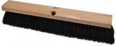 PRO-SOURCE - 16" General Purpose Horsehair Push Broom - 3" Bristle Length, Wood Block, Threaded Handle Connection, Handle Sold Separately - Benchmark Tooling