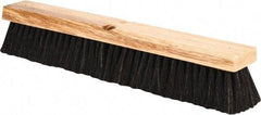 PRO-SOURCE - 18" General Purpose Horsehair Push Broom - 3" Bristle Length, Wood Block, Threaded Handle Connection, Handle Sold Separately - Benchmark Tooling