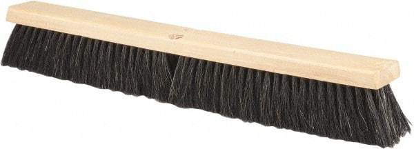 PRO-SOURCE - 24" General Purpose Horsehair Push Broom - 3" Bristle Length, Wood Block, Threaded Handle Connection, Handle Sold Separately - Benchmark Tooling