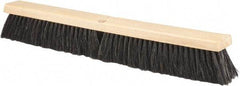 PRO-SOURCE - 24" General Purpose Horsehair Push Broom - 3" Bristle Length, Wood Block, Threaded Handle Connection, Handle Sold Separately - Benchmark Tooling