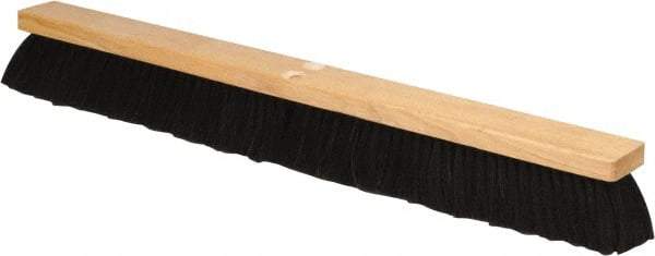 PRO-SOURCE - 30" General Purpose Horsehair Push Broom - 3" Bristle Length, Wood Block, Threaded Handle Connection, Handle Sold Separately - Benchmark Tooling