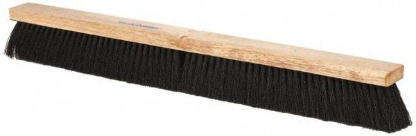 PRO-SOURCE - 30" General Purpose Horsehair Blend Push Broom - 3" Bristle Length, Wood Block, Threaded Handle Connection, Handle Sold Separately - Benchmark Tooling