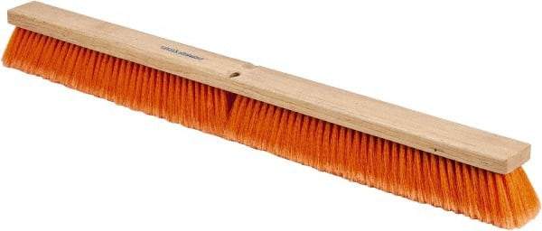 PRO-SOURCE - 36" General Purpose Polypropylene Push Broom - 3" Bristle Length, Wood Block, Threaded Handle Connection, Handle Sold Separately - Benchmark Tooling