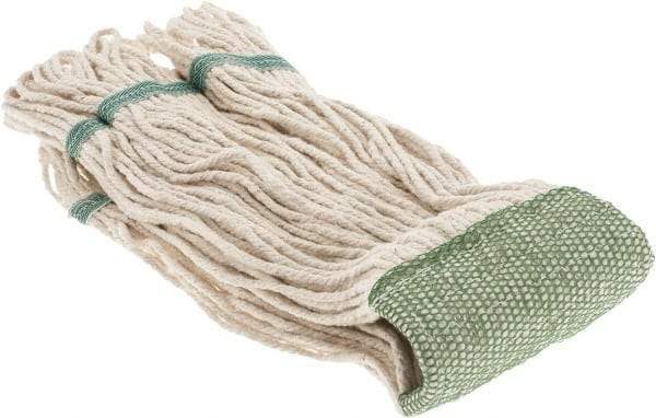 PRO-SOURCE - 5" Green Head Band, Small Cotton Loop End Mop Head - 4 Ply, Clamp Jaw Connection, Use for General Purpose - Benchmark Tooling