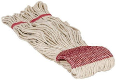 PRO-SOURCE - 5" Red Head Band, Large Cotton Loop End Mop Head - 4 Ply, Clamp Jaw Connection, Use for General Purpose - Benchmark Tooling