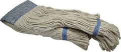 PRO-SOURCE - 5" Blue Head Band, Large Cotton Loop End Mop Head - 4 Ply, Clamp Jaw Connection, Use for Finishing - Benchmark Tooling