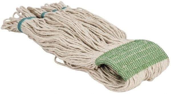 PRO-SOURCE - 5" Green Head Band, X-Large Cotton Loop End Mop Head - 4 Ply, Clamp Jaw Connection, Use for Finishing - Benchmark Tooling