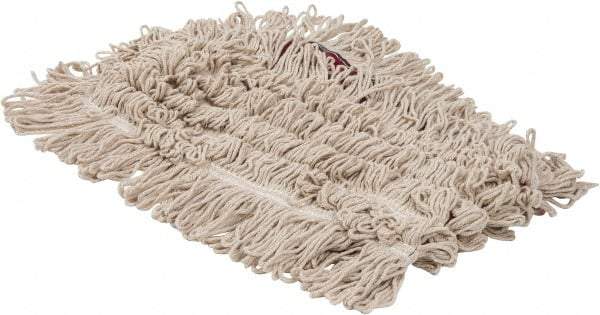 PRO-SOURCE - 36" Long x 5" Wide Yarn Blend Dust Mop Head - Snap-On, Red, Looped Head, Launderable - Benchmark Tooling