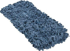 PRO-SOURCE - 18" Long x 5" Wide Yarn Blend Dust Mop Head - Snap-On, Blue, Looped Head - Benchmark Tooling