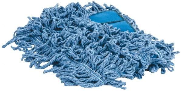 PRO-SOURCE - 24" Long x 5" Wide Yarn Blend Dust Mop Head - Snap-On, Blue, Looped Head - Benchmark Tooling