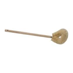 Made in USA - 15" OAL Toilet Bowl Brush - Tampico Bristles, 15" Wood Handle, White - Benchmark Tooling