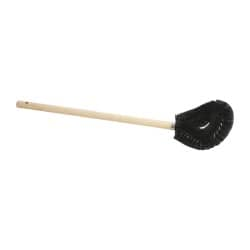 Made in USA - 15" OAL Toilet Bowl Brush - Nylon Bristles, 15" Wood Handle, Black - Benchmark Tooling