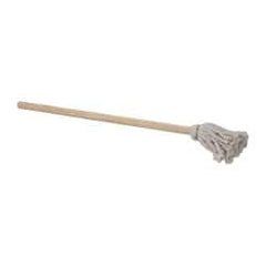 Made in USA - 21" OAL Toilet Bowl Brush - Cotton Bristles, 12" Wood Handle, Light Gray - Benchmark Tooling