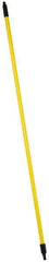 PRO-SOURCE - 60 x 1" Fiberglass Handle for Push Brooms - Threaded Connection, Yellow - Benchmark Tooling