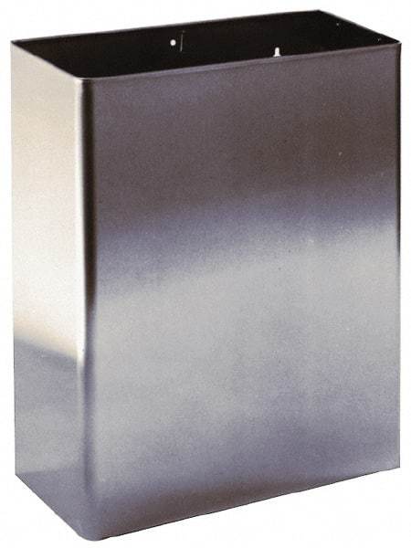 Made in USA - 7 Gal Rectangle Paper Towel Waste Receptacle - Stainless Steel, 17.0000" High x 6-1/2" Wide - Benchmark Tooling