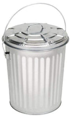 PRO-SOURCE - Galvanized Metal Pail with Lid - Galvanized Metal, 15-5/16" High - Benchmark Tooling