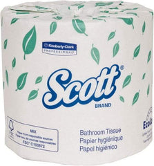 Scott - 4" Sheet Width, Standard Roll Toilet Tissue - 1,210 Sheets per Roll, Single Ply, White, Recycled Fiber - Benchmark Tooling