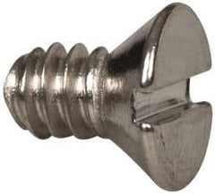 Value Collection - #6-32 UNC, 1/4" OAL Slotted Drive Machine Screw - Flat Head, Grade 316 Stainless Steel, Uncoated, Without Washer - Benchmark Tooling