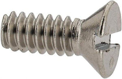 Value Collection - #6-32 UNC, 3/8" OAL Slotted Drive Machine Screw - Flat Head, Grade 316 Stainless Steel, Uncoated, Without Washer - Benchmark Tooling
