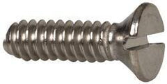 Value Collection - #6-32 UNC, 1/2" OAL Slotted Drive Machine Screw - Flat Head, Grade 316 Stainless Steel, Uncoated, Without Washer - Benchmark Tooling