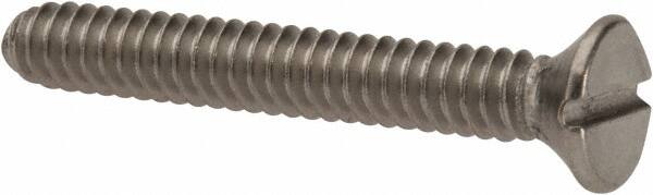 Value Collection - #6-32 UNC, 1" OAL Slotted Drive Machine Screw - Flat Head, Grade 316 Stainless Steel, Uncoated, Without Washer - Benchmark Tooling