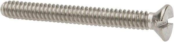 Value Collection - #6-32 UNC, 1-1/4" OAL Slotted Drive Machine Screw - Flat Head, Grade 316 Stainless Steel, Uncoated, Without Washer - Benchmark Tooling