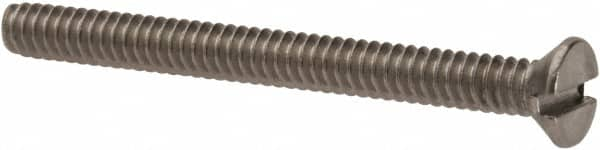 Value Collection - #6-32 UNC, 1-1/2" OAL Slotted Drive Machine Screw - Flat Head, Grade 316 Stainless Steel, Uncoated, Without Washer - Benchmark Tooling